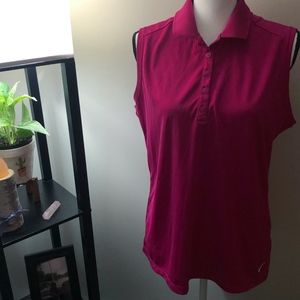 *NIKE GOLF* - Pink Sleeveless Dri-Fit Polo Shirt
